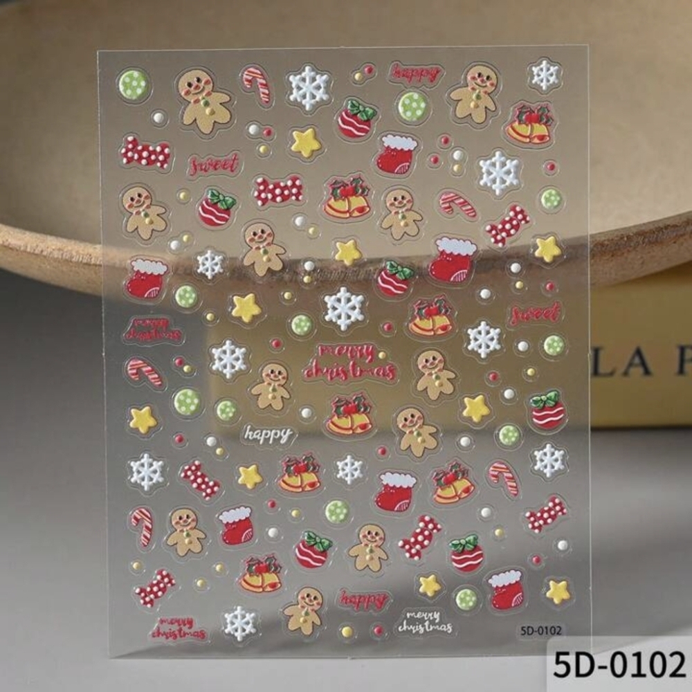 Christmas Nail Art Stickers 3 Sheets Buyer's Choice-NIP - Picture 5 of 14